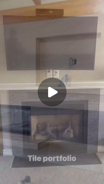 Stone Surround Fireplace — Hand-cut stacked stone